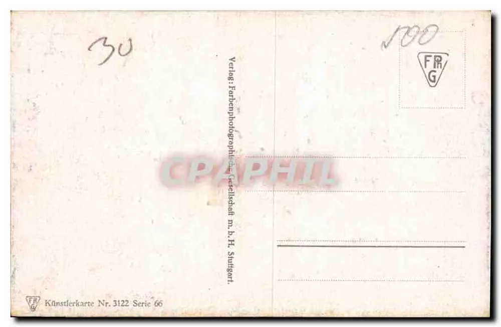 Castelo de montanha — vista pitoresca — Künstlerkarte Nr. 3122, Série 66, Verlag Farbenphotographie Gesellschaft m.b.H., Stuttgart - Verso