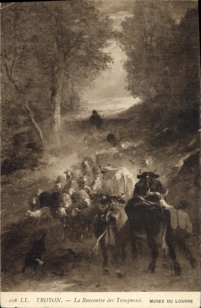 Troyon — Die Begegnung der Herden — Musée du Louvre - Vorderseite