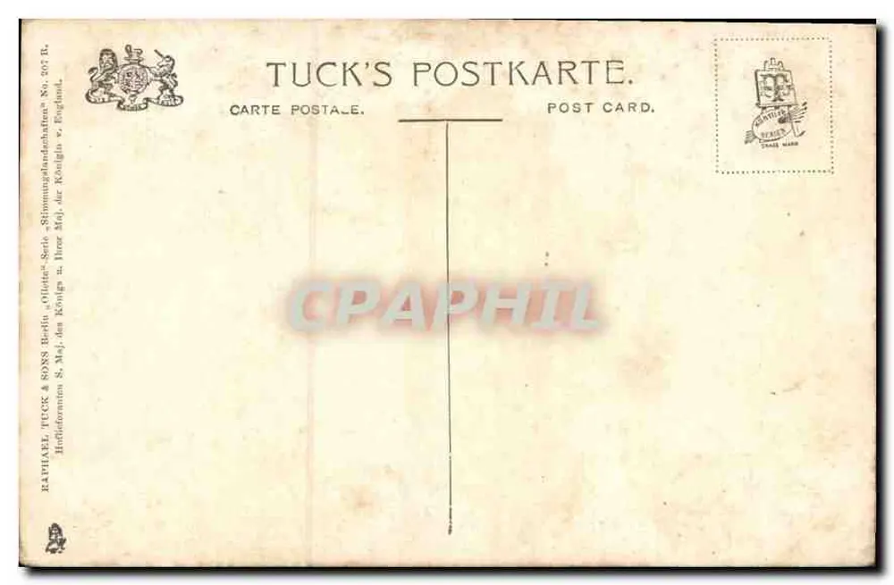 Paisagem com casa — obra de L.v. Songer, Mecklenburg — editor Tuck & Sons, Berlim - Verso