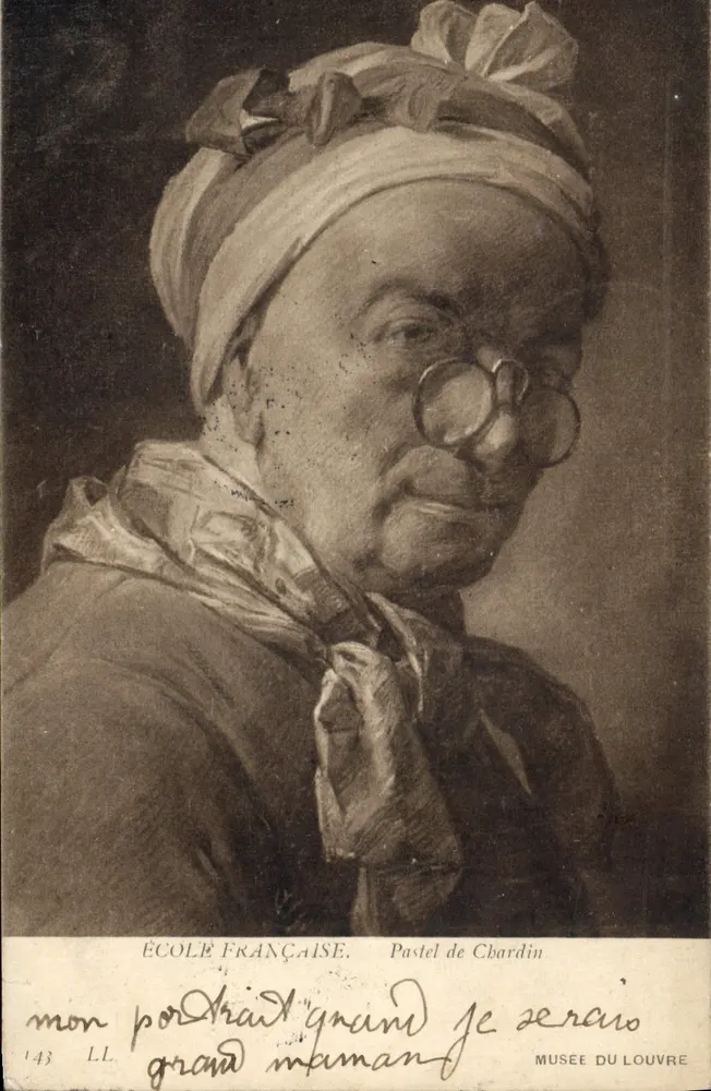 Porträt der Großmutter — Pastell von Chardin — Französische Schule — Louvre-Museum - Vorderseite