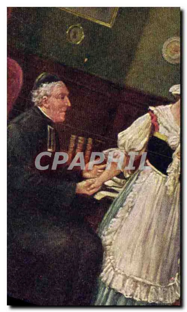 Un homme en costume religieux et une femme en robe de style ancien — scène intérieure — Rudolf Krachi, n° 226 - Frente