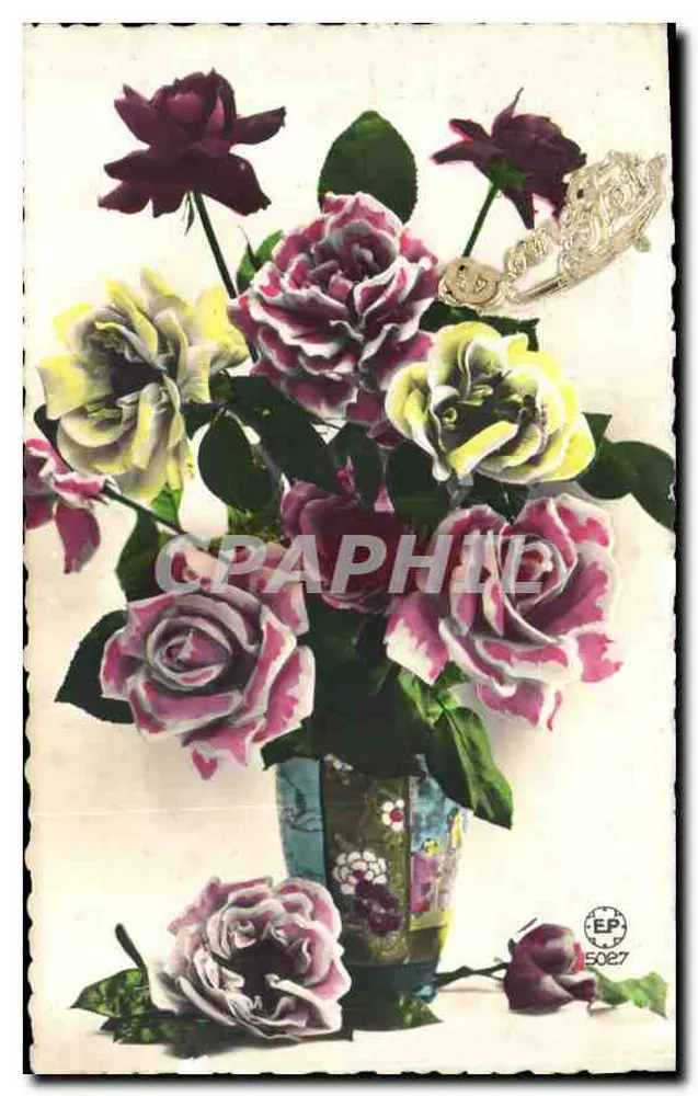 Arranjo de rosas coloridas — editor EP, n° 5027 - Frente