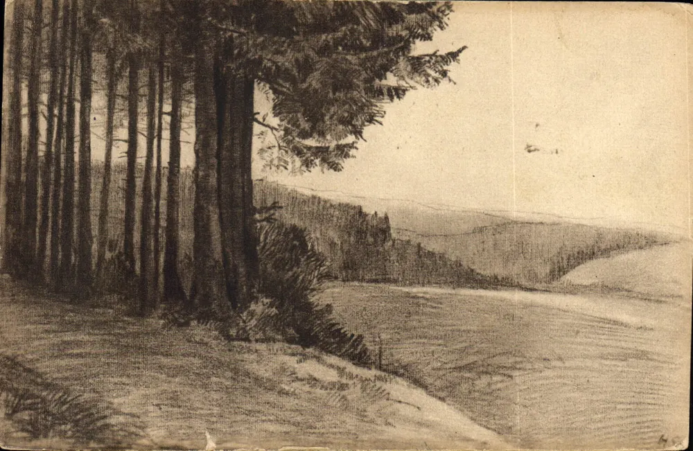 Am Waldrand — H. Stücklin — Estudos do Schwarzwald, Freiburg i. B. 14 - Frente