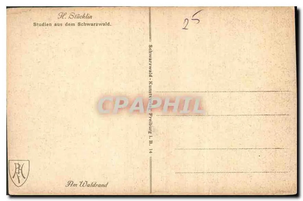 Am Waldrand — H. Stücklin — Estudos do Schwarzwald, Freiburg i. B. 14 - Verso