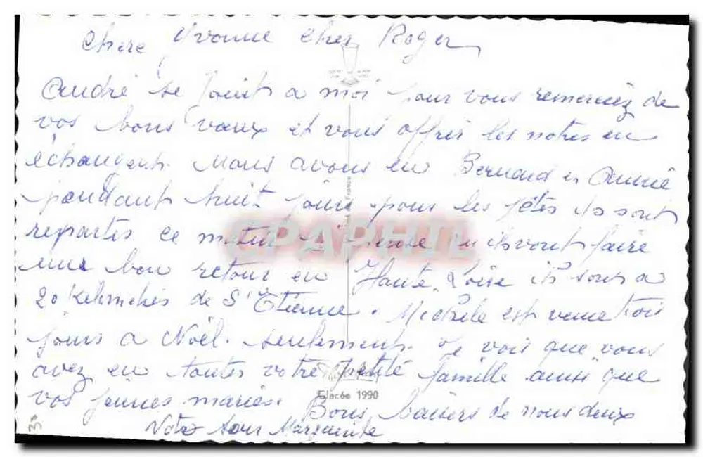 Boże Narodzenie — zasnieżone wioski z rennem ciągnącym saneczki — wydawca nieznany - Rewers