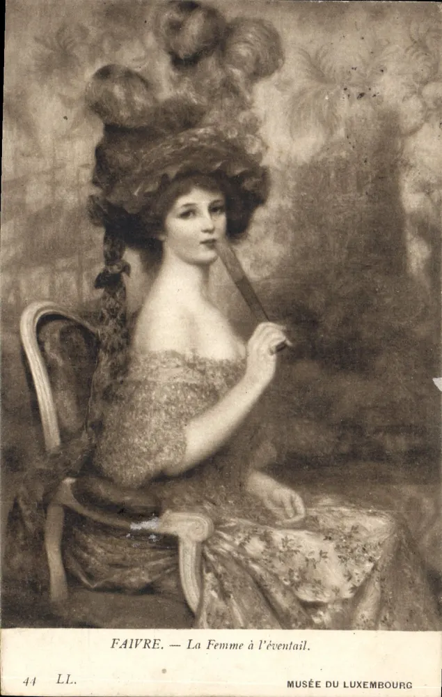 Die Frau mit dem Fächer — Werk von Faivre — Musée du Luxembourg - Vorderseite