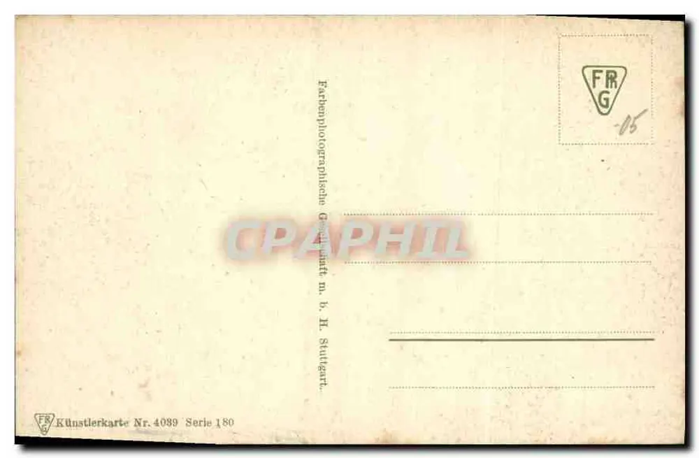 Moinho de água — vista pitoresca — Künstlerkarte Nr. 4039, série 180, Stuttgart - Verso