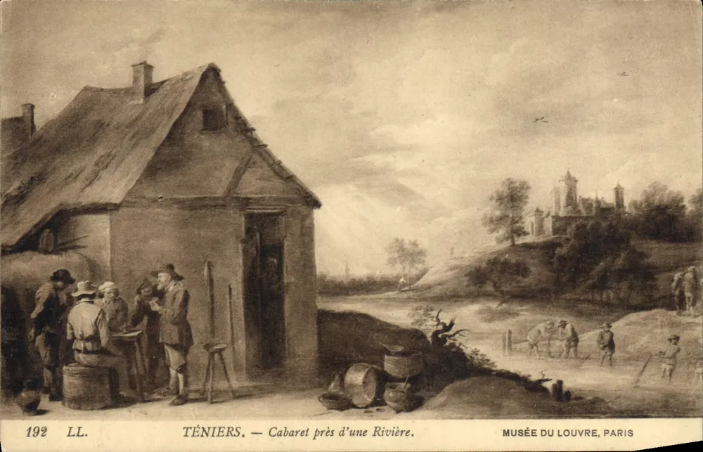 TÉNIERS — Ansicht eines Cabarets an einem Fluss — Musée du Louvre, Paris - Vorderseite