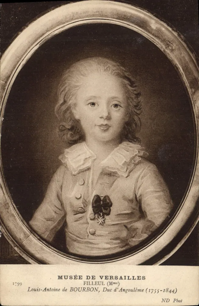 Louis-Antoine de Bourbon, Herzog von Angoulême — Kindergartenportrait — Musée de Versailles, Filleul (Mme) ND Phot - Vorderseite