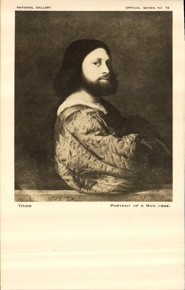 Titian — Portrait eines Mannes (1944) — National Gallery, offizielle Serie Nr. 72 - Vorderseite