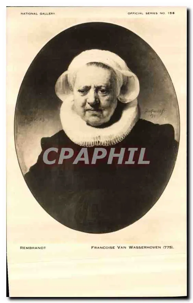 Francoise Van Wasserhoven — Portrait von Rembrandt — National Gallery, offizielle Serie Nr. 158 - Vorderseite