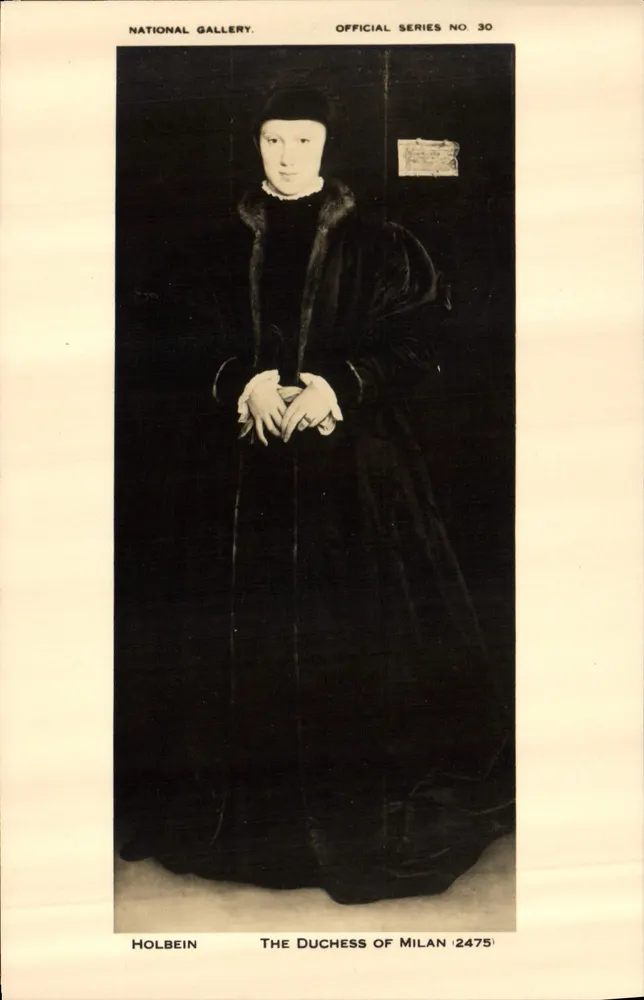 Die Herzogin von Mailand — Portrait von Holbein — National Gallery, offizielle Serie Nr. 30 - Vorderseite