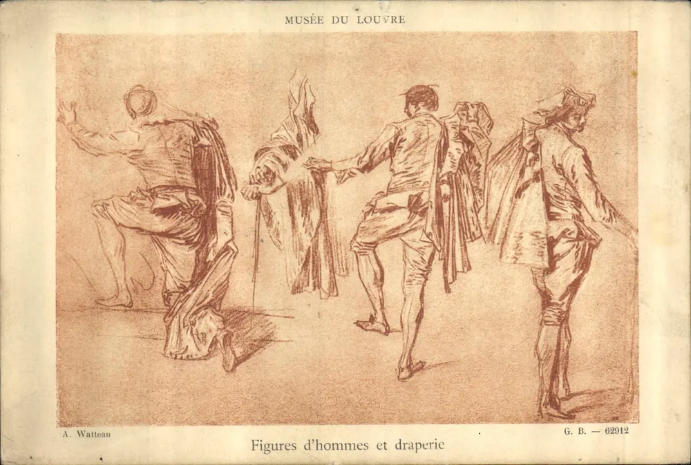 Figuras de homens e draparia — Museu do Louvre — G.B. — 62912 - Frente