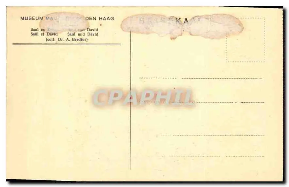 Saül e David — cena bíblica — Museum Mayer van den Haag - Verso