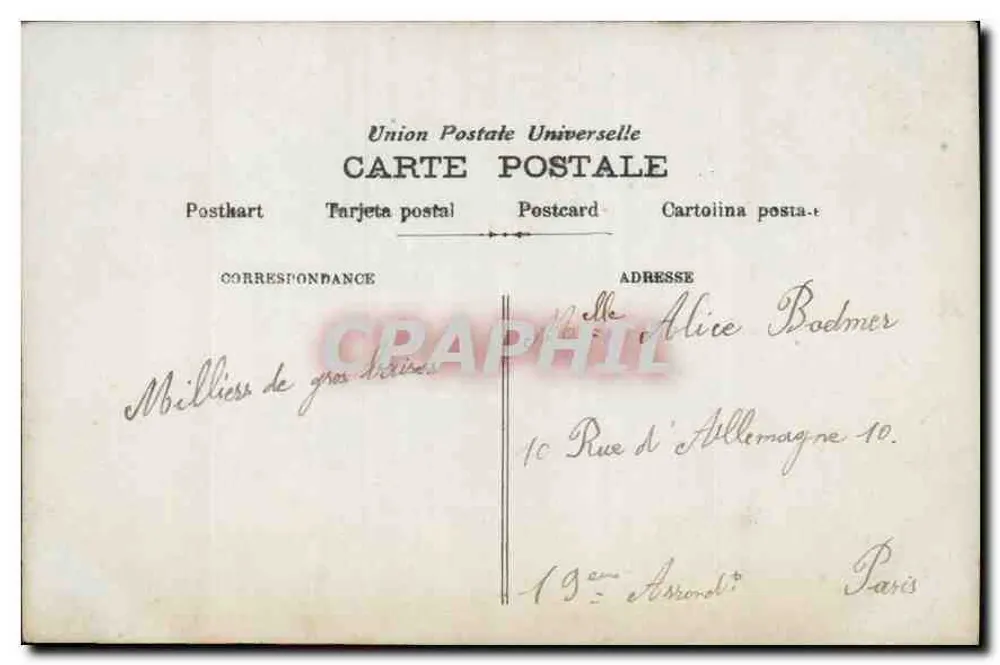 Frau in blühendem Kleid — Garten-Szene — Verlag B.F. Nr. 600 - Rückseite