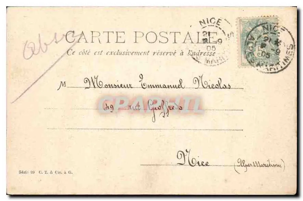 Pansée — variedade violeta e amarela — C.T. & Cin. à G. - Verso