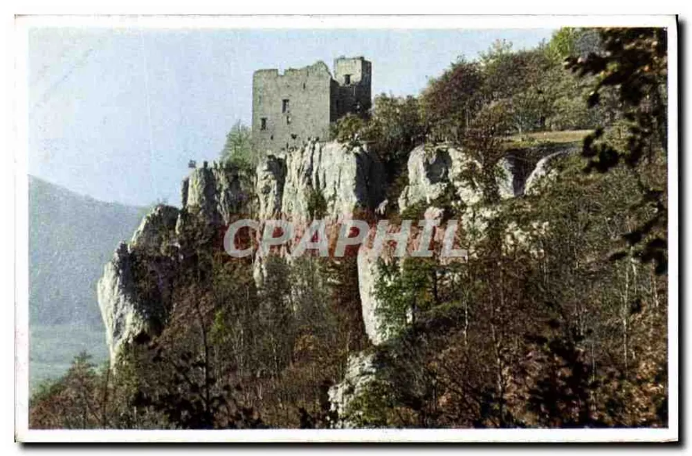 Verlaten kasteel op klif — panoramische weergave — Franckh-Verlag, Stuttgart, n° 15079 - Voorkant