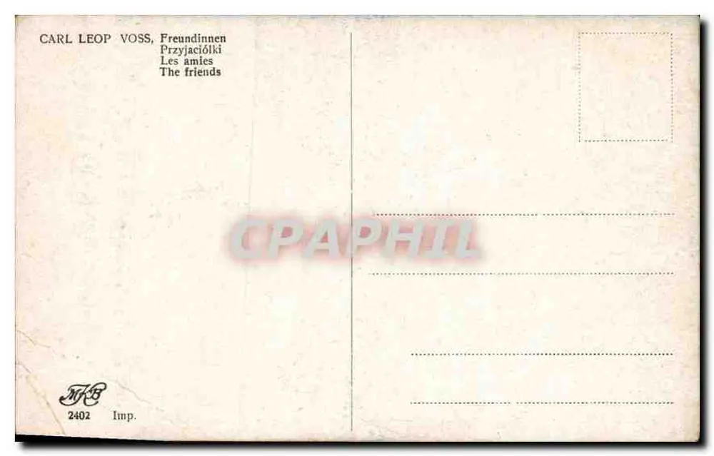 Zwei Frauen im Gespräch — Tee — Verlag Carl Leop Voss, Nr. 2402 - Rückseite