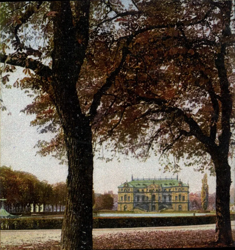 Dresden, Duży Ogród w jesieni — PHOTOCHROMIE, seria 188 n° 3932 - Awers