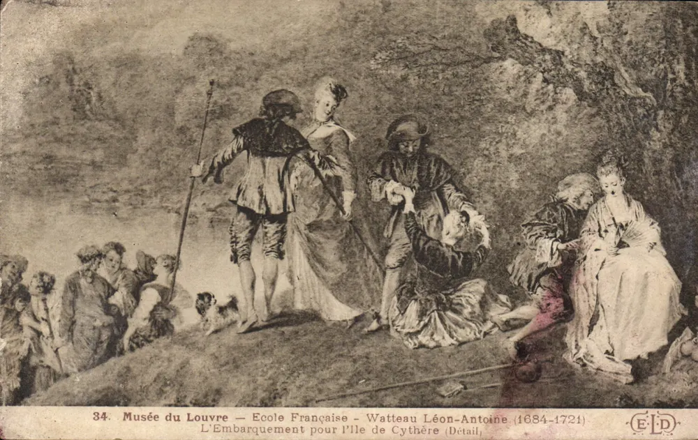Musée du Louvre — Die Abfahrt nach der Insel Kythera — Detail — Französische Schule — Watteau Léon-Antoine (1684-1721) - Vorderseite