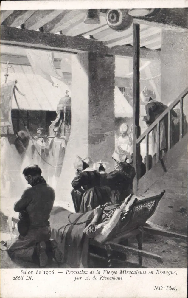 Prozession der Gnadenmutter in der Bretagne — Salon von 1908 — von A. de Richemont - Vorderseite