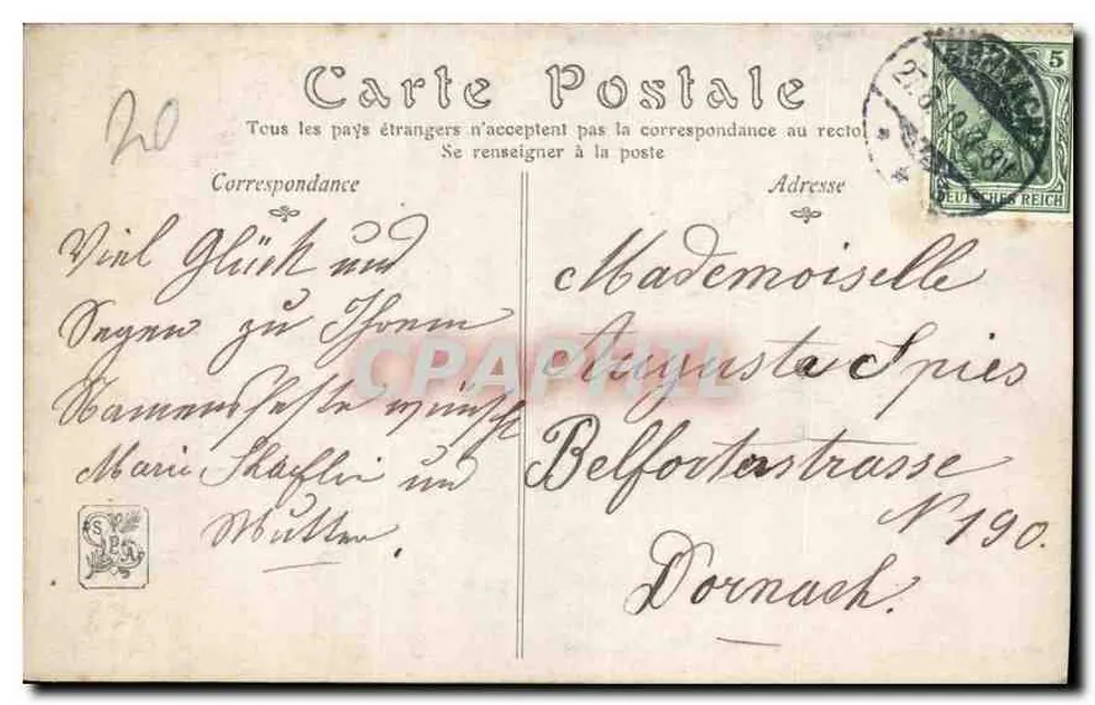 Prozession der Gnadenmutter in der Bretagne — Salon von 1908 — von A. de Richemont - Rückseite