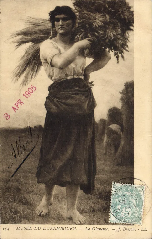 La Glaneuse — Museo del Luxembourg — J. Breton - LL. - n°154 - Recto