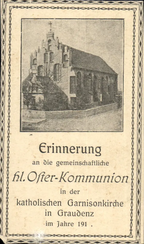 Igreja católica da guarnição em Graudenz — Comunhão de Páscoa 1911 - Frente