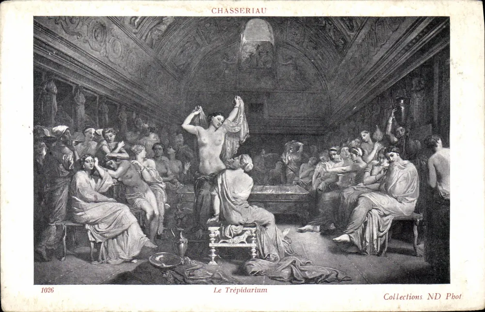 O Trépidarium — cena de banquete antigo — Chassériau, n° 1026 - Frente
