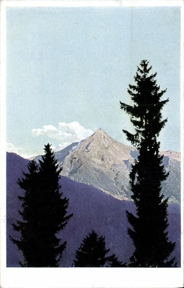 Montañas nevadas — vista panorámica — Kosmos Farb Foto Karte Nr. 15088 - Anverso