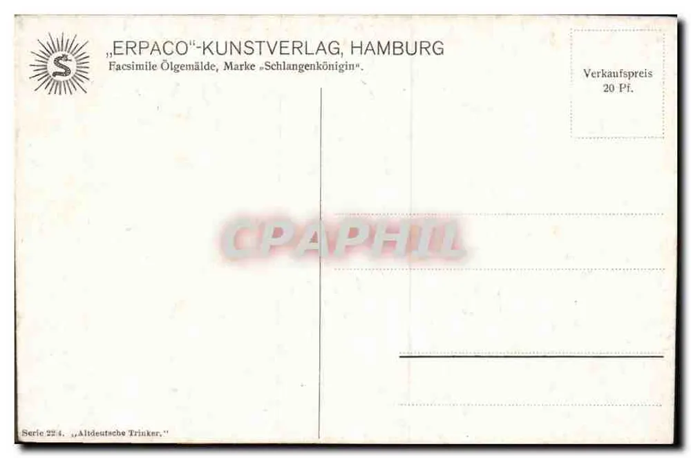 Albdeutsche Trinker — série 224 — ERPACO-KUNSTVERLAG, HAMBURG - Verso