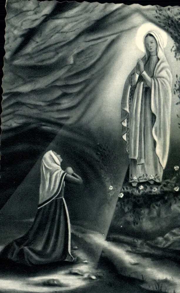 Die Erscheinung der Jungfrau von Lourdes — bei Sainte Bernadette — Editions Mille Trentes, Pau, Nr. 327 - Vorderseite
