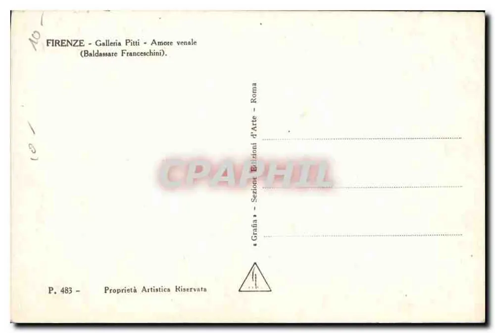 Florencio - Galleria Pitti - Amore venale (Baldassare Franceschini) - Rückseite