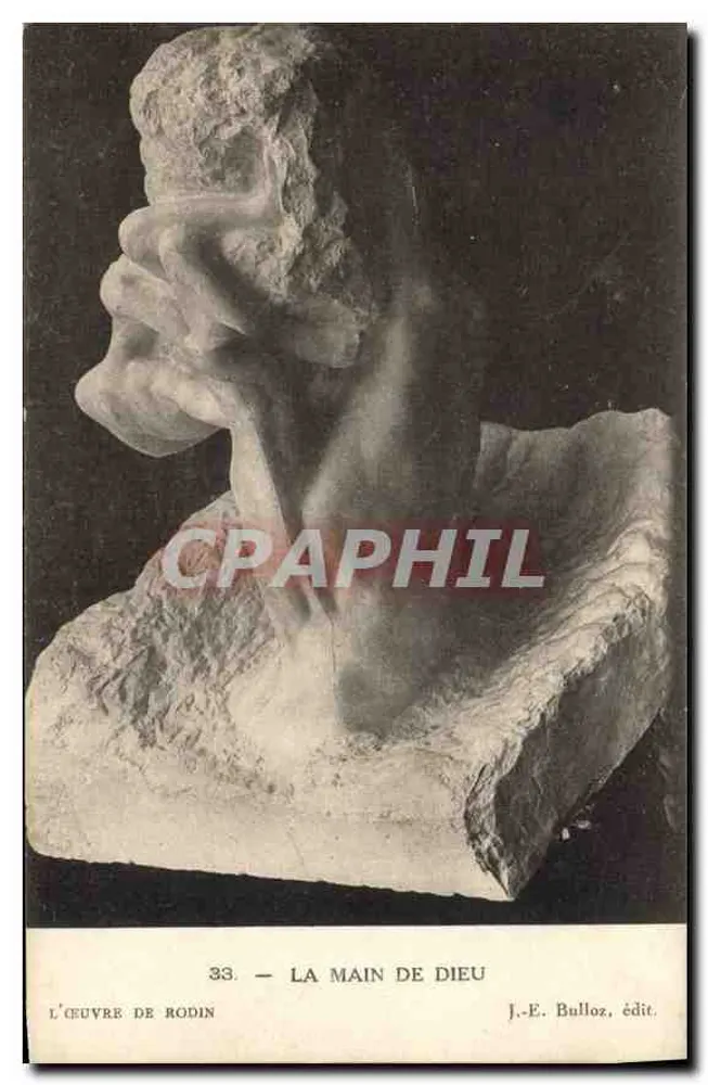 A Mão de Deus — obra de Rodin — J.-E. Bulloz, edição n°33 - Frente