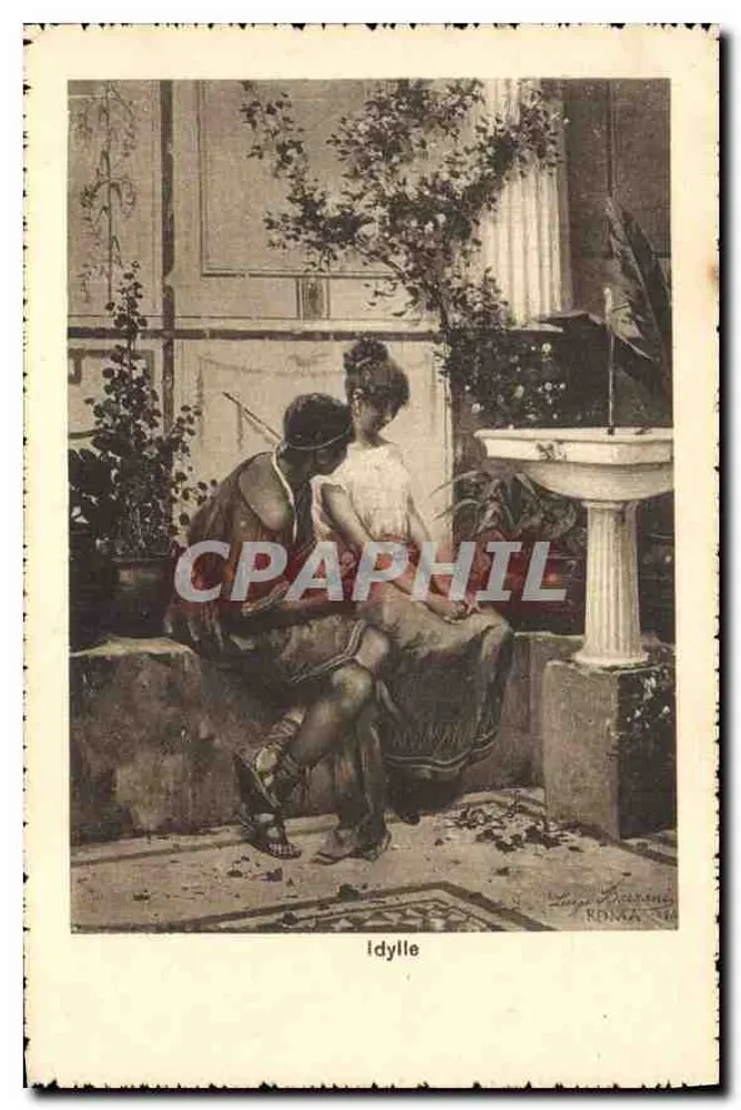 Idílio — cena de jardim em Roma — editor Roma, n° 153 - Frente