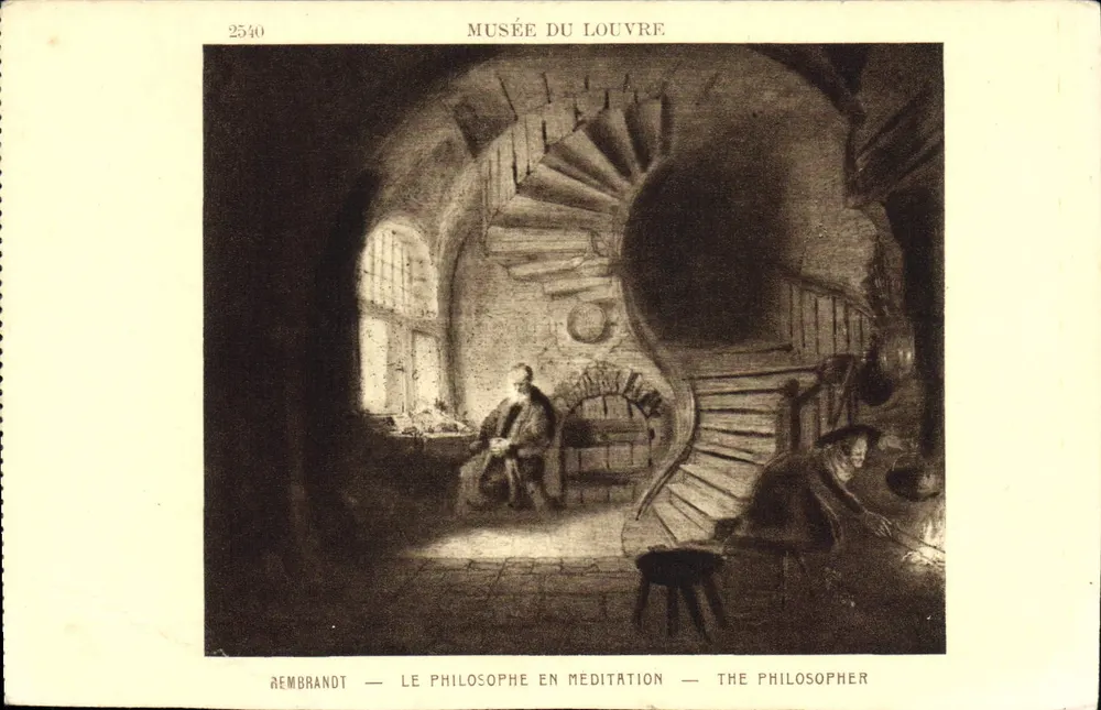 Der Philosoph in Meditation — Rembrandt — Louvre-Museum — n° 2540 - Vorderseite
