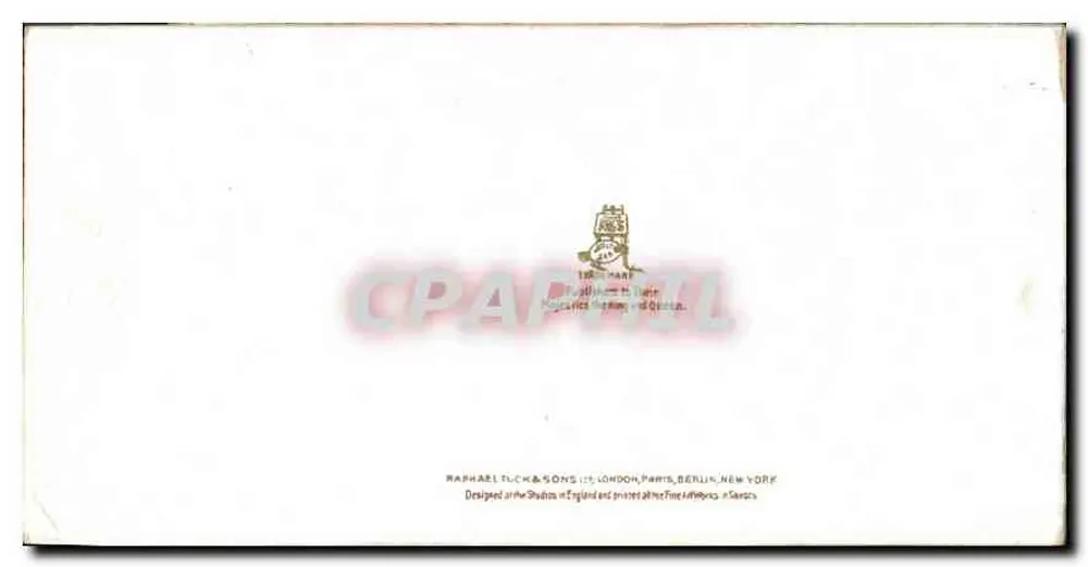 Flores de papoulas azuis — 'HAPPINESS BE YOURS' — Raphael Tuck & Sons - Verso