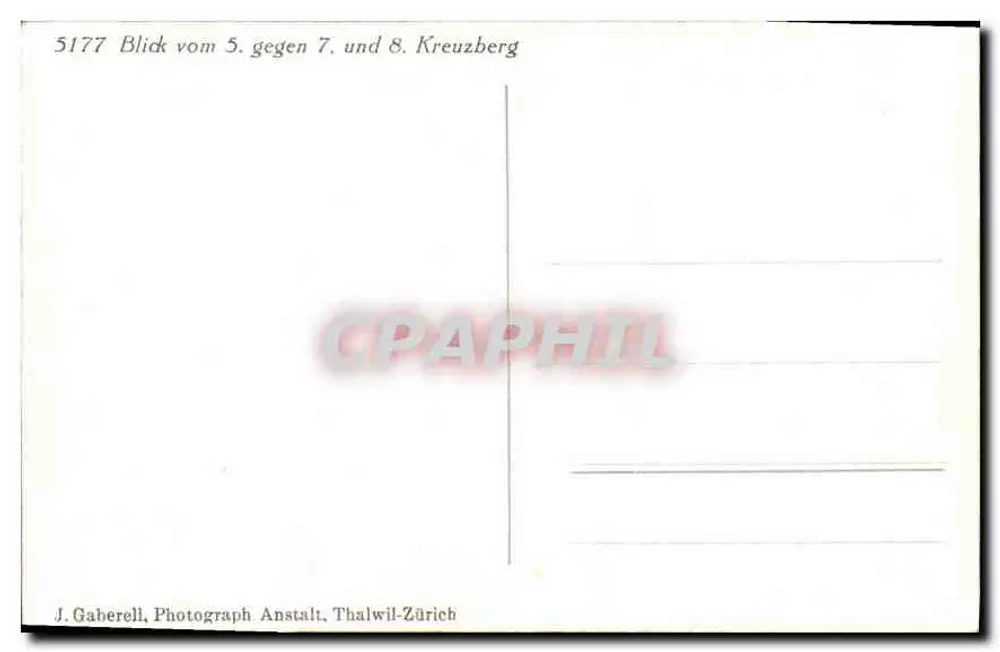Vista dos picos 5. contra 7. e 8. Kreuzberg — J. Gaberell, Photograph Anstalt, Thalwil-Zürich - Verso