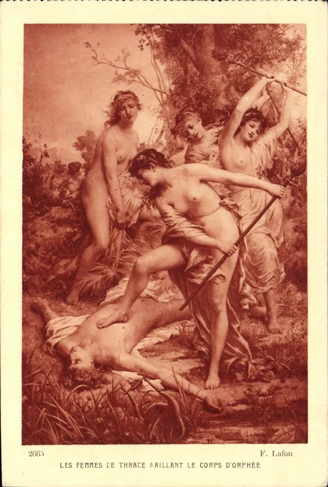 As Mulheres da Trácia zombando do corpo de Orfeu — F. Lafon — n° 2665 - Frente