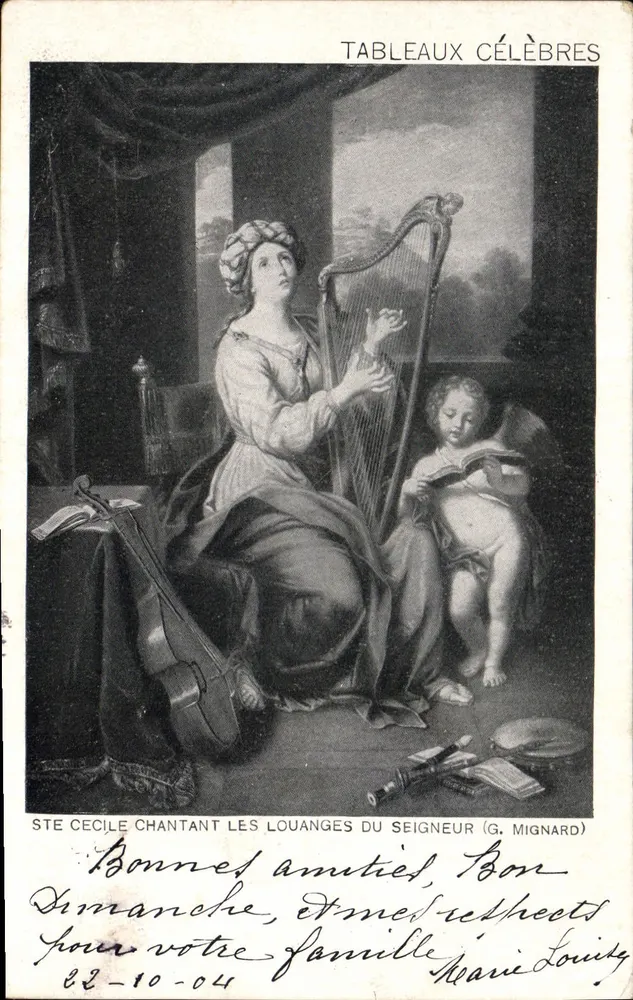 Saint Cecile singt Lobpreise dem Herrn — Bekannte Gemälde — G. Mignard — Nr. 22 - Vorderseite