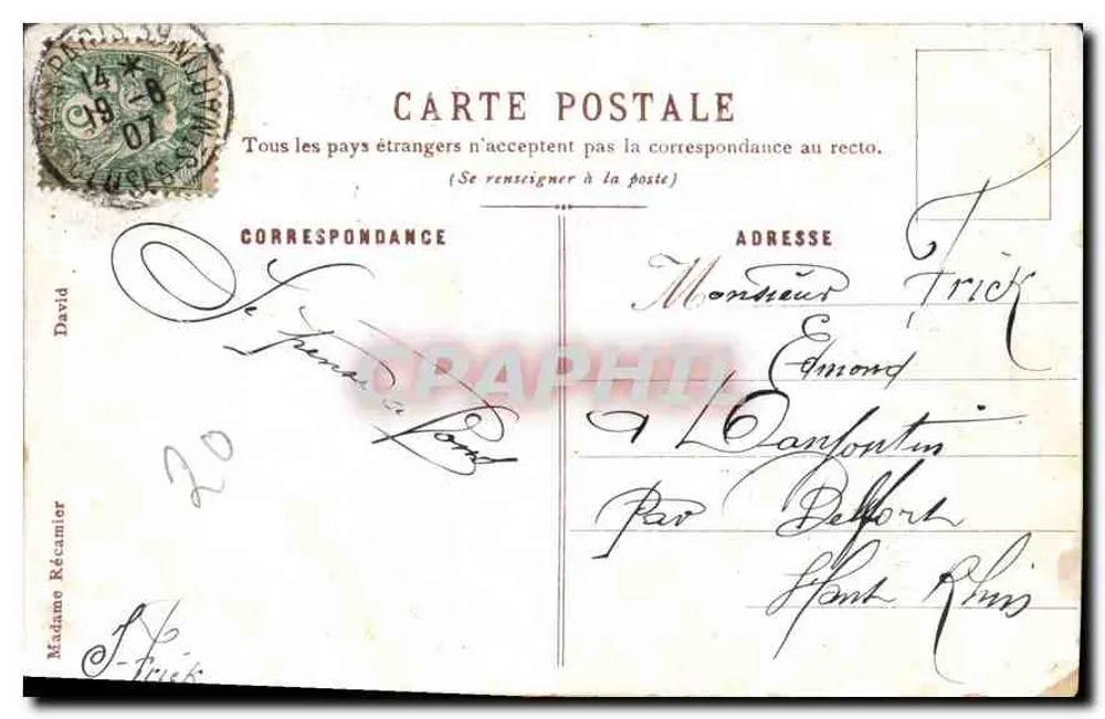Madame Récamier — Retrato por David — Loire - Verso