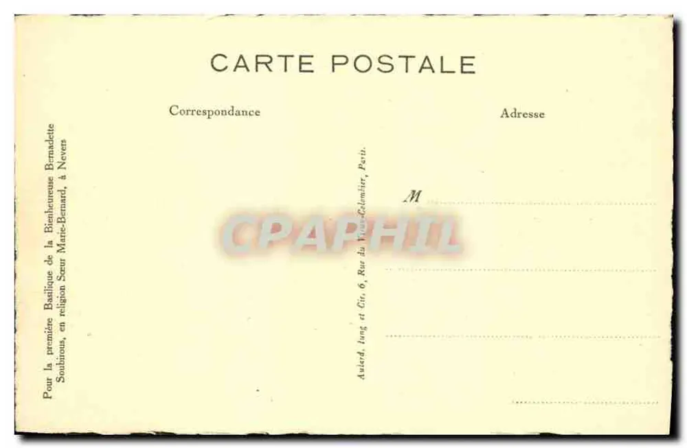Lourdes-Nevers — Maison Mère des Sœurs de la Charité, Nevers — Éditeur non identifié, n° de série non visible - Verso