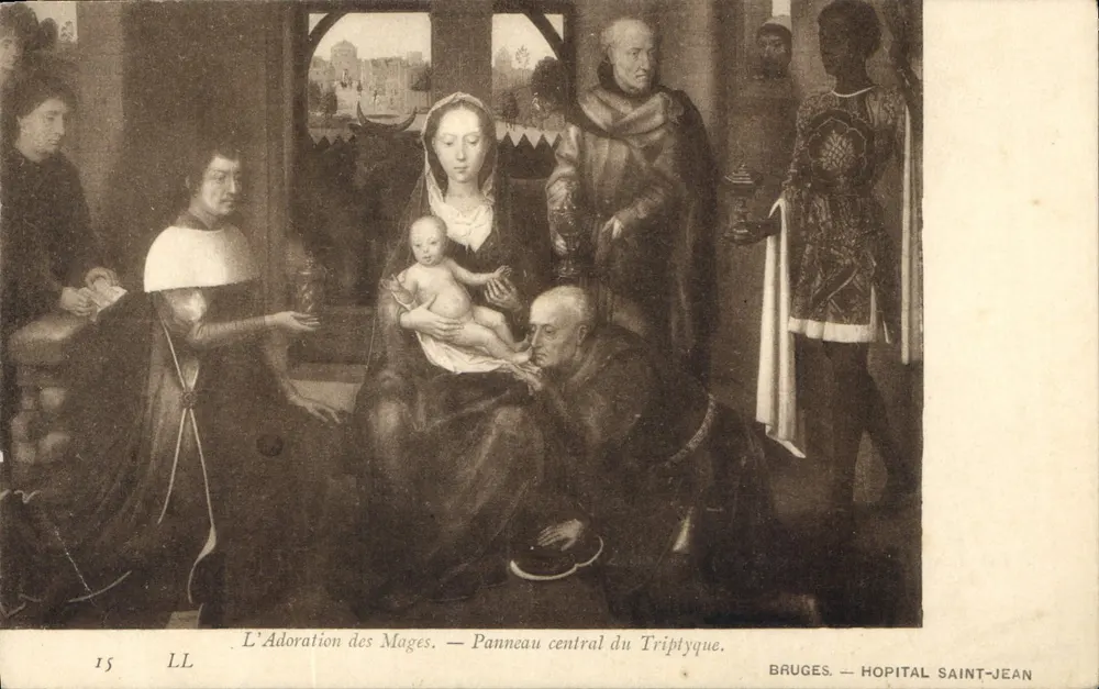 A Adoração dos Reis Magos — Painel Central do Triptyque — Bruges — Hospital São João - Frente