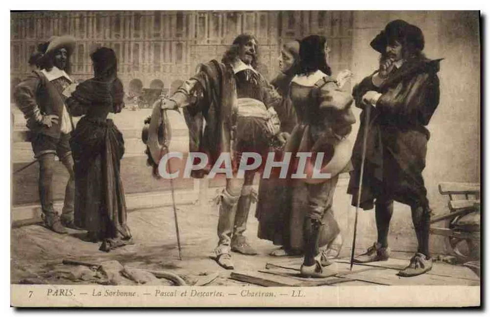 Parijs — De Sorbonne — Pascal en Descartes — Chartran — LL. - Voorkant
