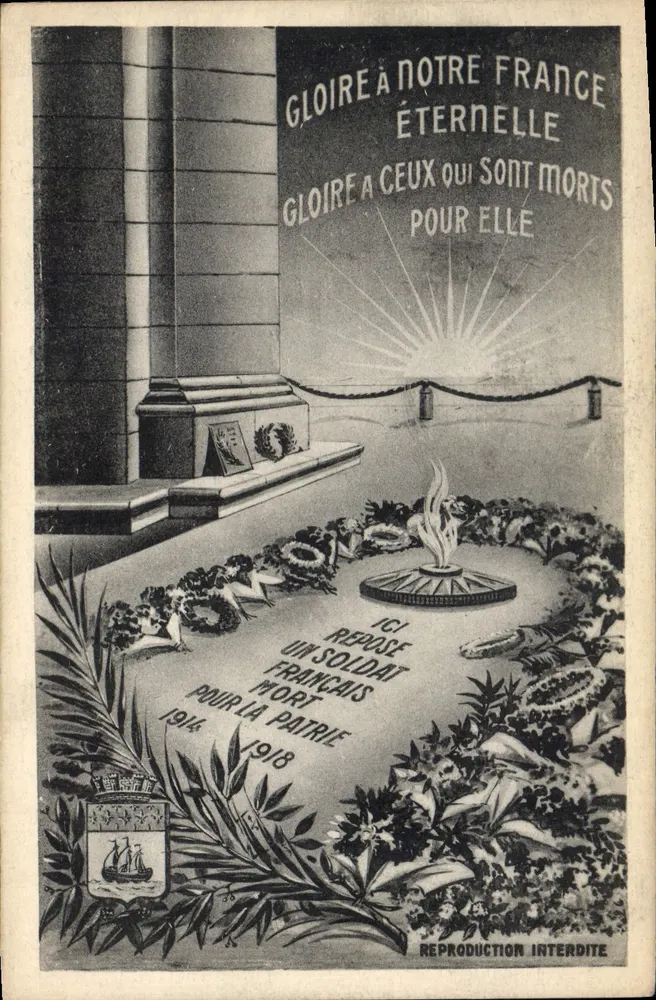 Monumento a los Caídos — Soldado Francés Muerto por la Patria — L. Boisson, París - Anverso