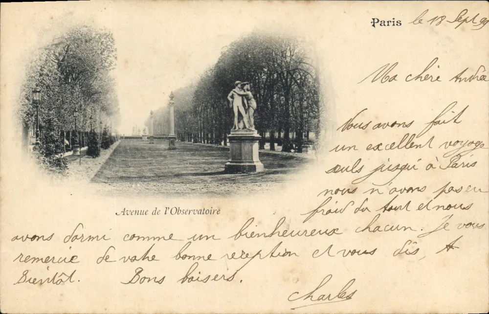 Avenue de l'Observatoire — Paris — unbekannter Verlag, Seriennummer nicht sichtbar - Vorderseite