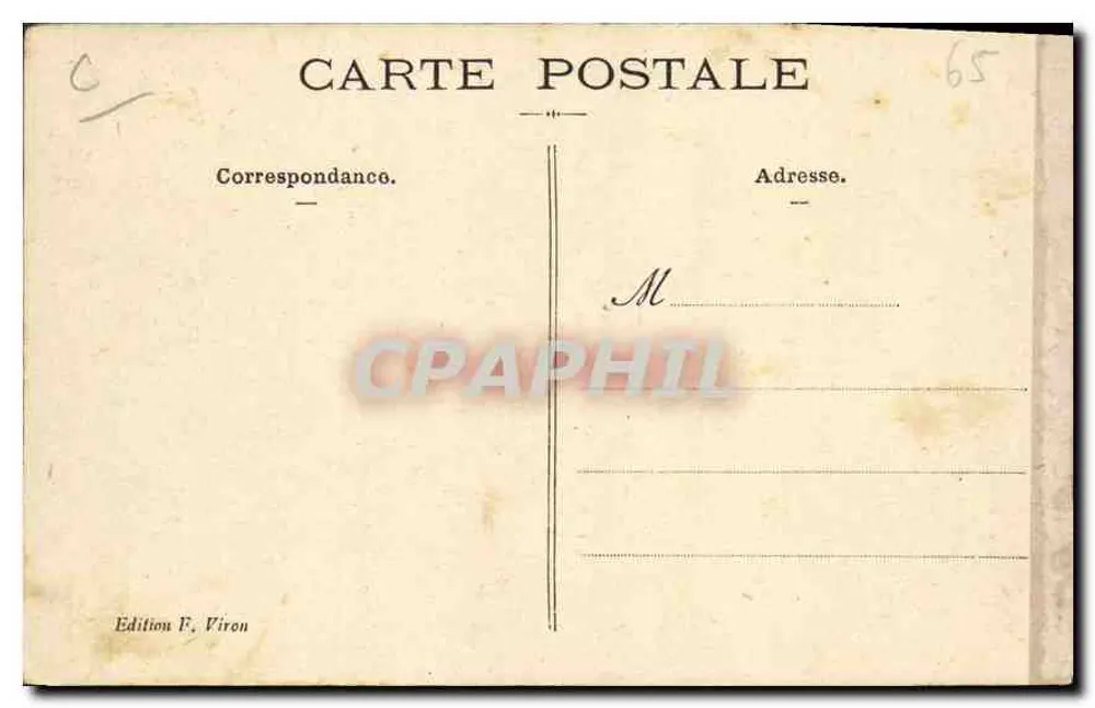 Lourdes — A Virgem da Gruta — Edição F. Viren, n° 309 - Verso