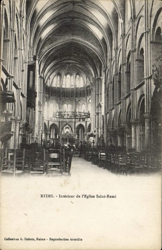Reims - Interior da Igreja de São Remi — Coleção G. Dubois, Reims - Frente