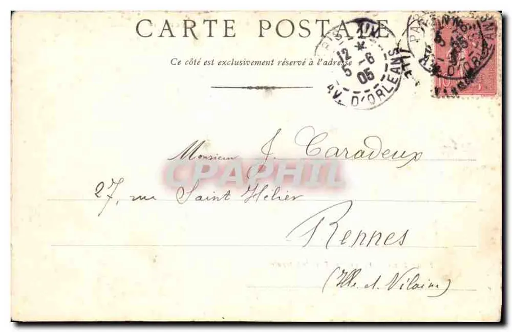 Nossa Senhora de Fourvière, Fachada lateral — Paris, 9 junho 1909 - Verso