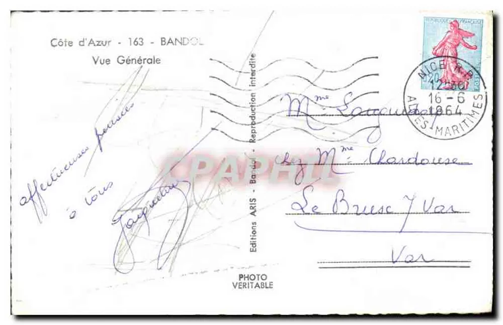 Visão Geral - Bandol — Costa Azul — Edições ARIS, n°163 - Verso
